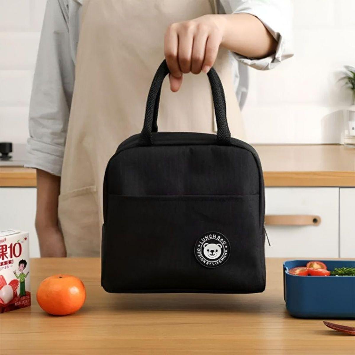 Lancheira Termica De Passeio Bolsa Marmita Portátil Azul