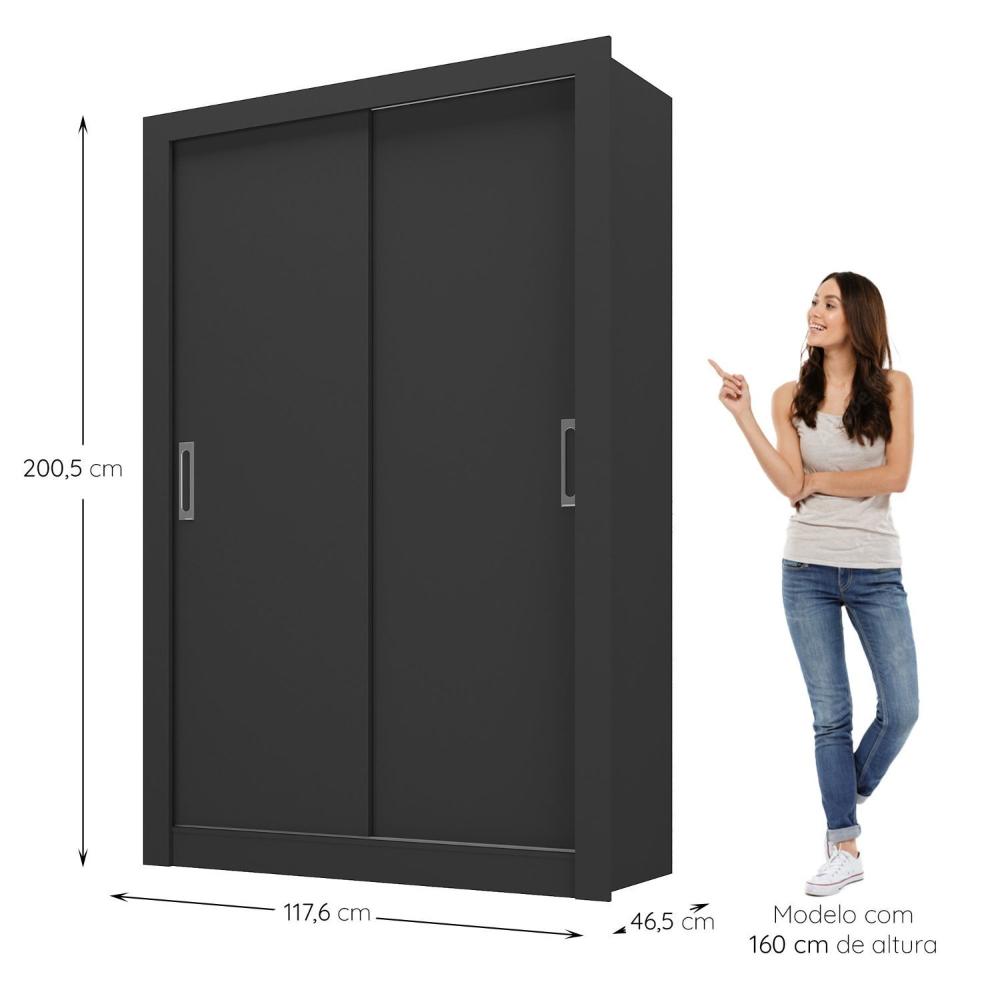 Miniatura Guarda Roupa Solteiro 2 Portas Ágata Yescasa Guarda Roupa Solteiro 2 Portas - Yescasa Preto