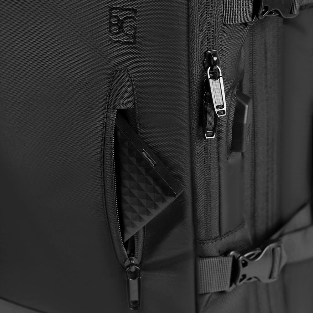 Mochila de Viagem Grande Expansível Explore Preta Preto