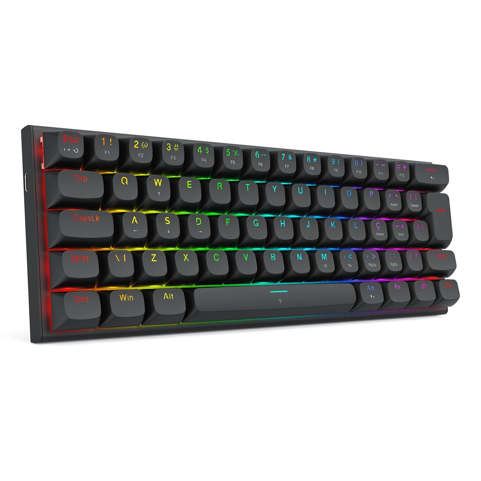 Miniatura Teclado Magnético Redragon Fidd Rgb Preto 8K Switch Pink