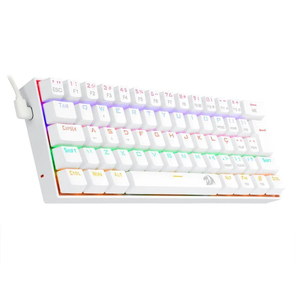 Miniatura Redragon Teclado Mecanico Lakshmi Branco Rainbow Switch