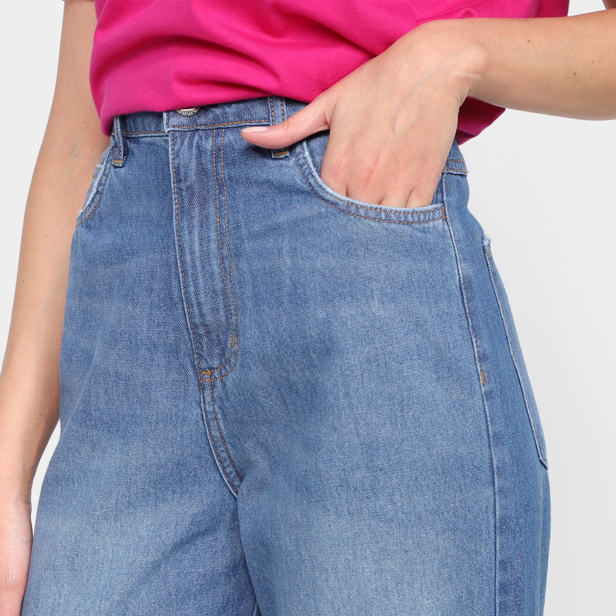 Miniatura Calça Jeans Wide Leg Colcci Juliette Cintura Alta Feminina Azul - 36