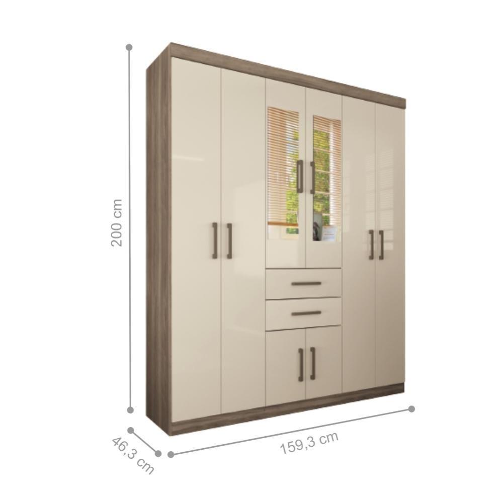 Jogo Quarto De Casal Com Espelho Pasadena Branco