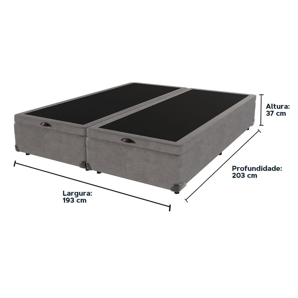 Miniatura Cama Box Baú King 193x203 Cinza