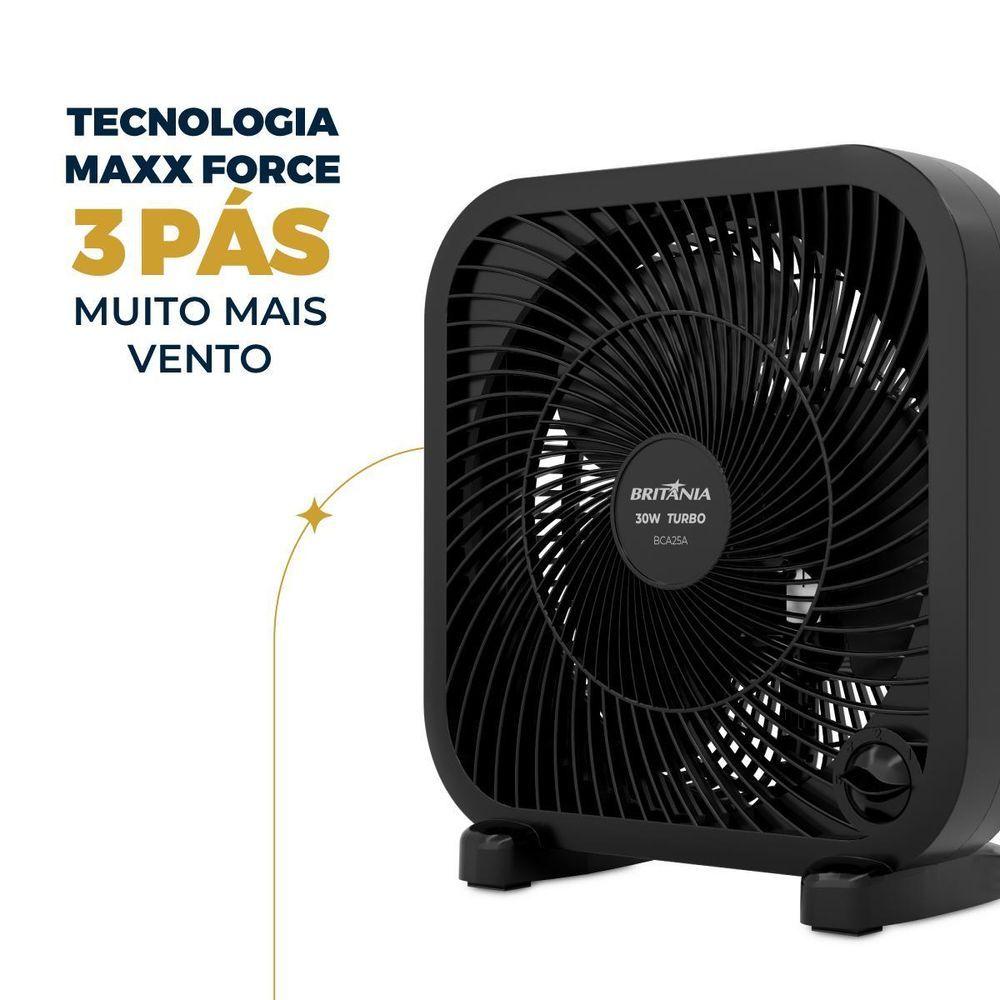 Miniatura Ventilador Circulador Britânia 30W 3 Velocidades BCA25A 220V