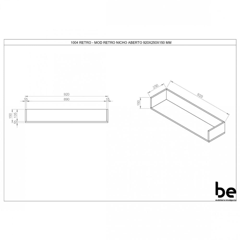 Miniatura Prateleira 92cm Be Mobiliário Espresso/Estampa Vermelha