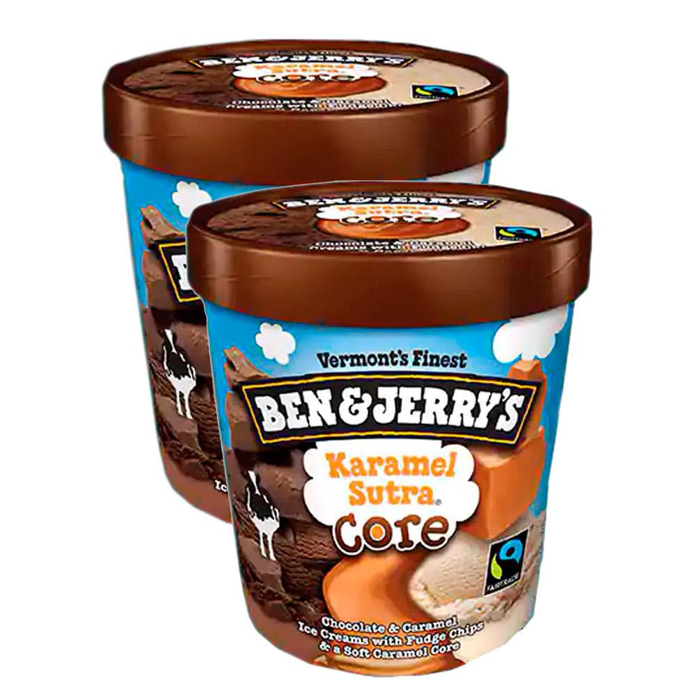 Miniatura Sorvete Ben & Jerry's Doce Deleite Core 458ml | Kit com duas unidades