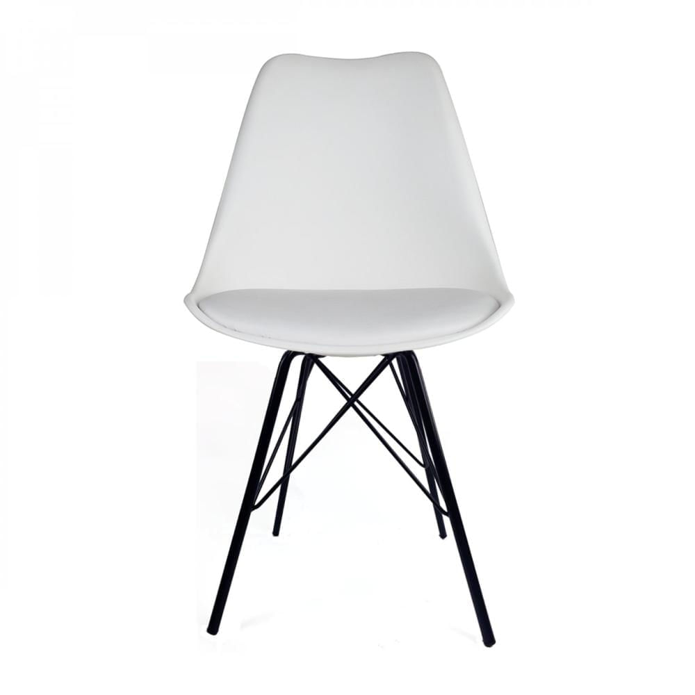 Cadeira Base Escura Saarinen Tower Empório Tiffany Branco/Preto