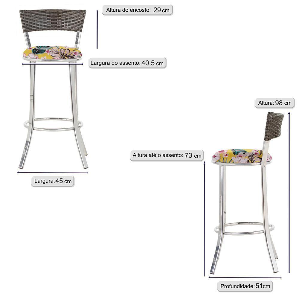 Conjunto Com 2 Banquetas Em Alumínio, Fibra Sintética E Impermeável Tc Argila A16