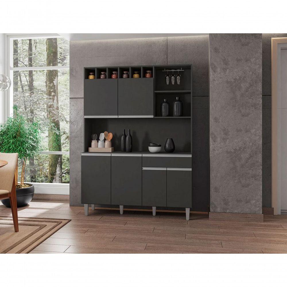 Miniatura Armário De Cozinha Memphis 6 Portas Cinza