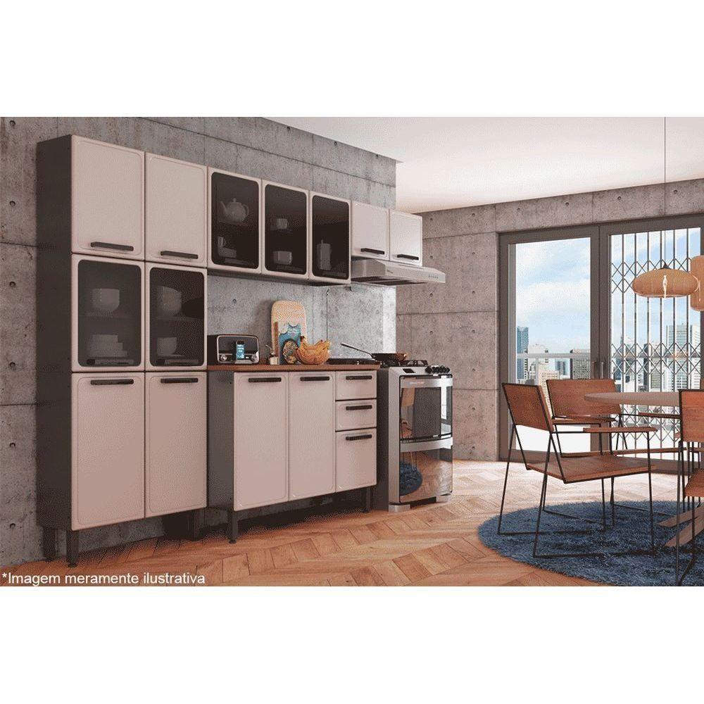 Miniatura Armário De Cozinha Modulado Estilo 7004 2 Portas Cinza-grafite - Bertolini