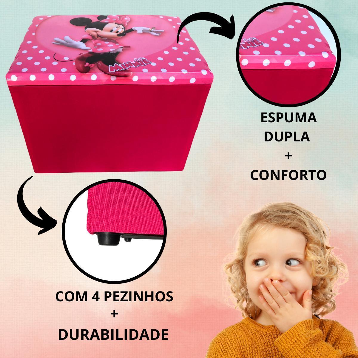 Miniatura Kit Puf Sofa Infantil Puff Baú Brinquedo Conjunto Puff Skye