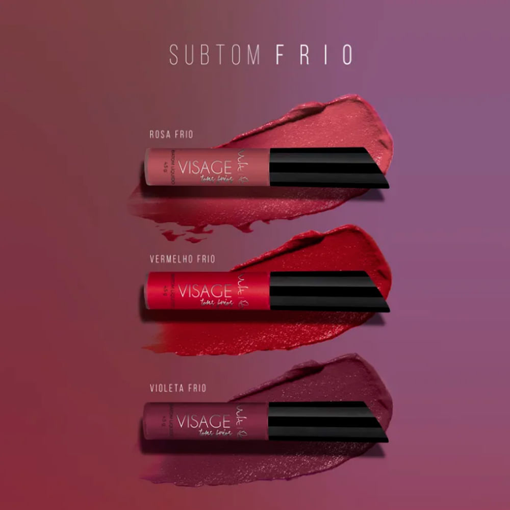 Miniatura Batom Líquido Vult Visage Vermelho Frio 4,5g
