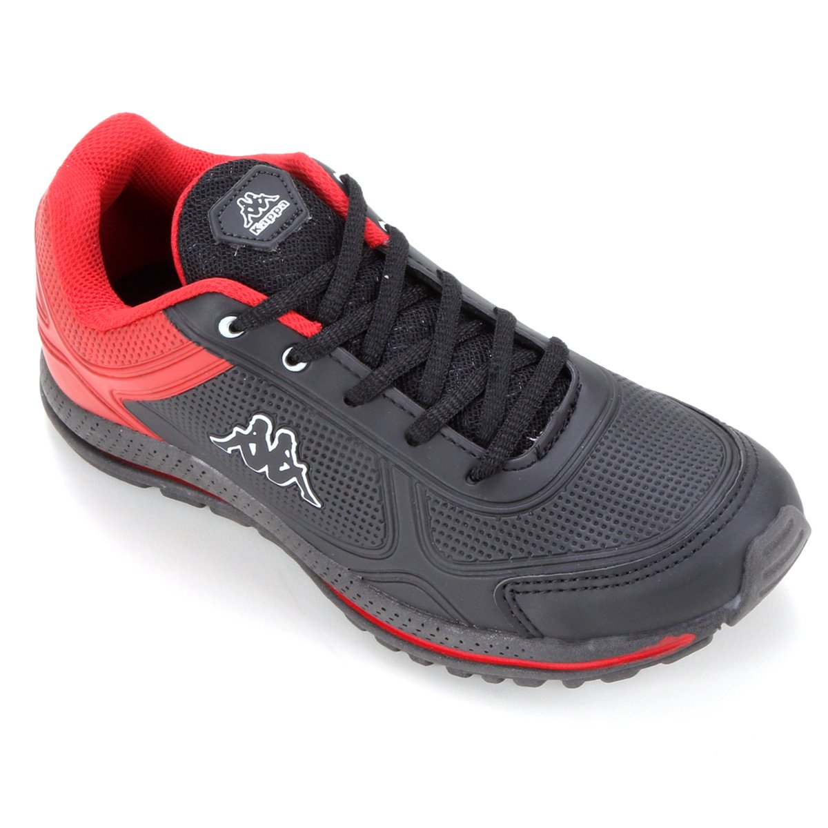 Miniatura Tênis Infantil Kappa Fit Menino Preto+Vermelho - 24