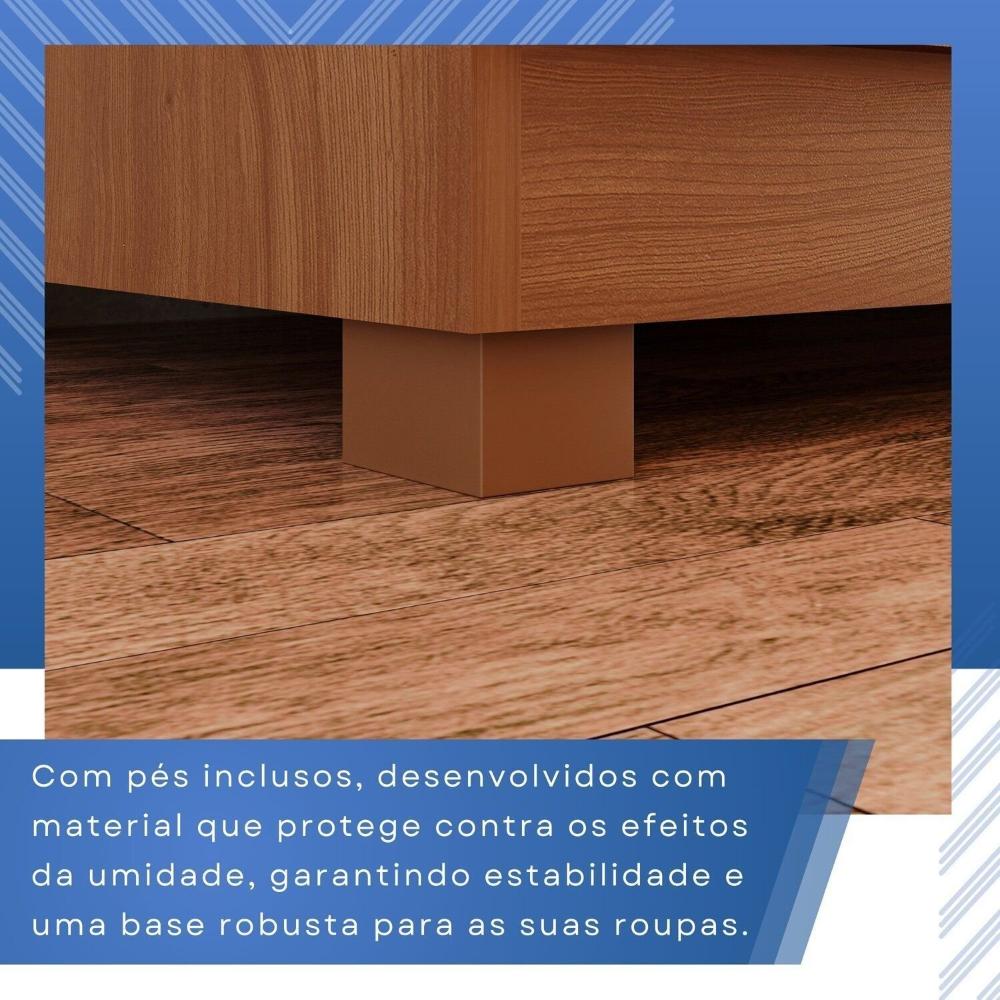Guarda-roupa Closet 6 Gavetas com Pés Florianópolis Espresso Móveis Cinamomo