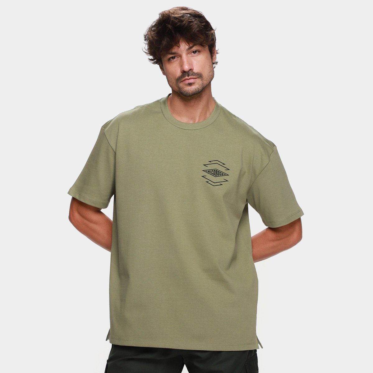 Miniatura Camiseta Nicoboco Oversized Kane Masculina Verde - G