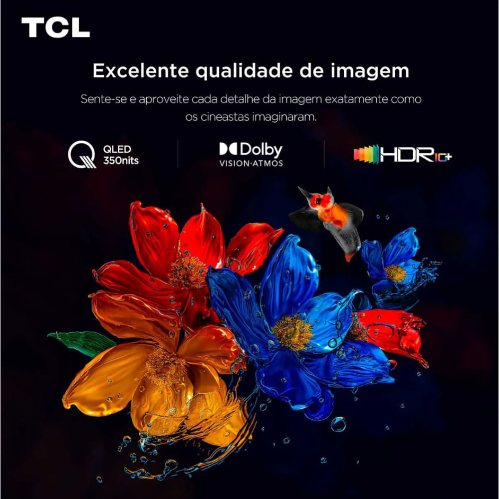 Smart TV TCL 75 Polegadas 75P7K 4K UHD QLED Google Tv Preto - Bivolt
