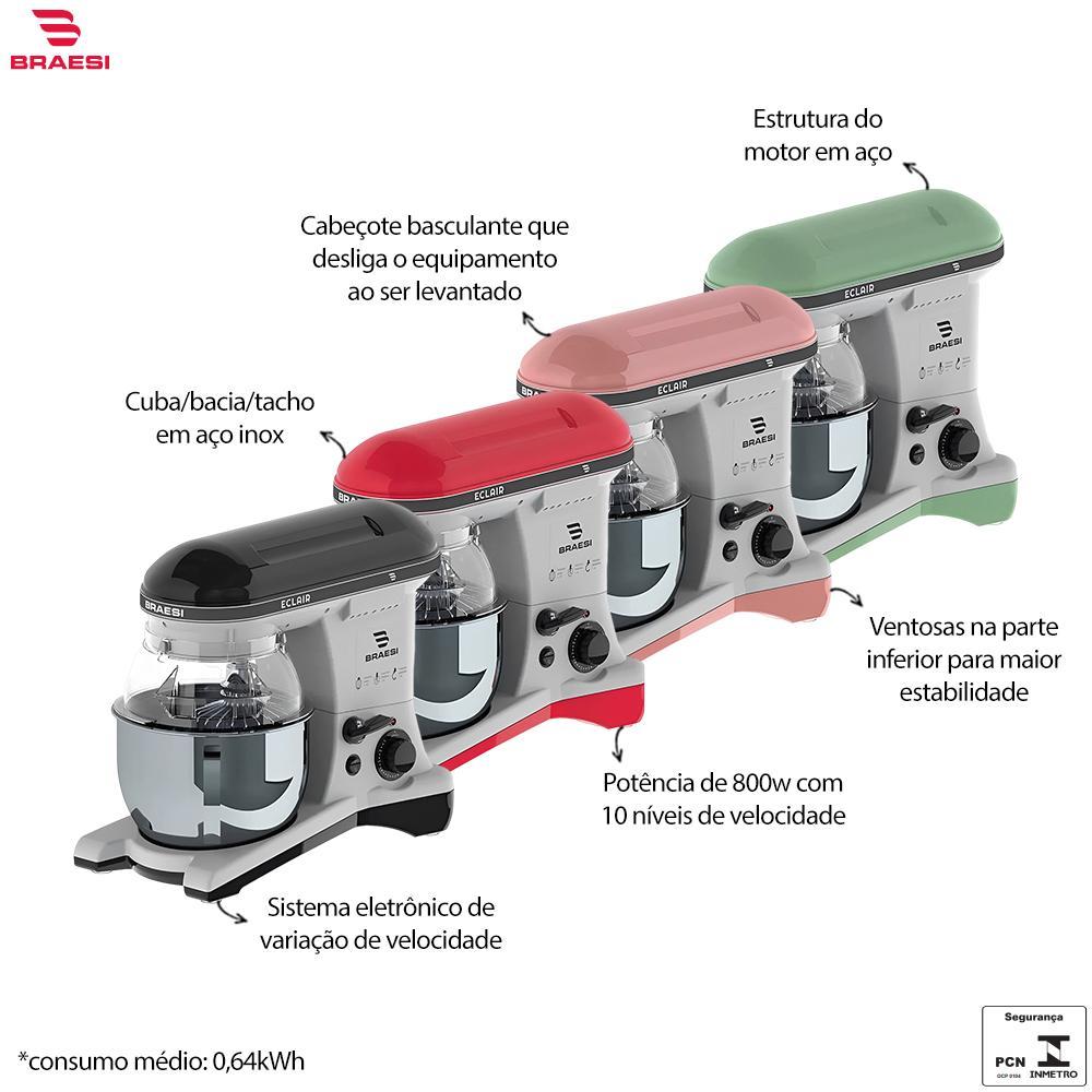 Miniatura Batedeira Planetária Industrial Pedestal Bivolt Profissional
