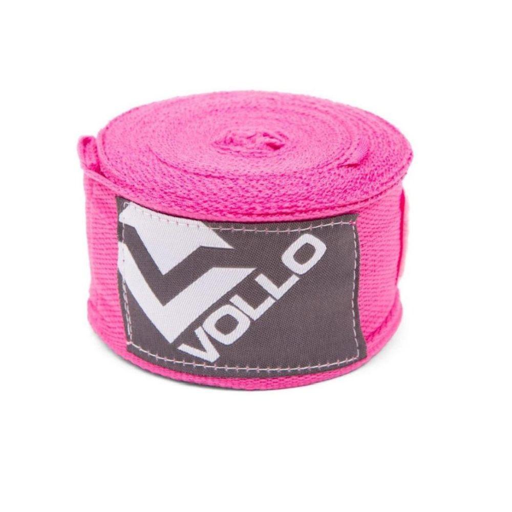 Luva De Boxe/Muay Thai Vollo + Protetor Bucal Rosa +Bandagem