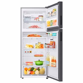 Miniatura Geladeira Smart Samsung Frost Free Duplex RT42 com SpaceMax e All Around Cooling 411L Bivolt - Black Inox