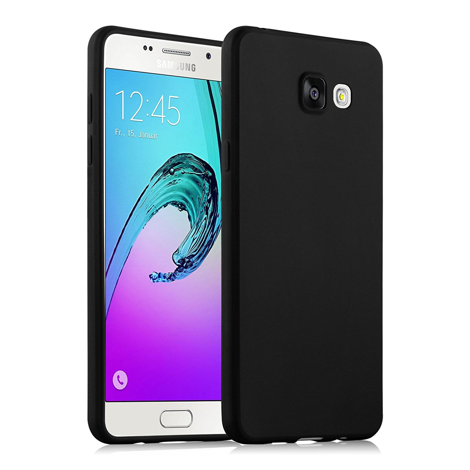 Miniatura Kit Capa Tpu Preta Galaxy A5 2016 A510 Case + Película Gel