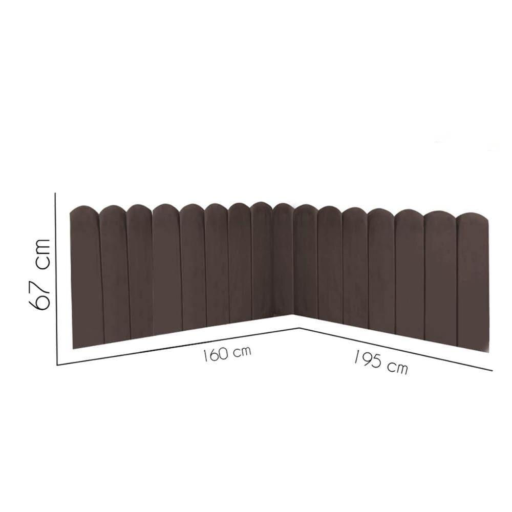 Miniatura Cabeceira Painel Cama Queen Box Nuvem Suede Sandy 160 Cm Cor:marrom