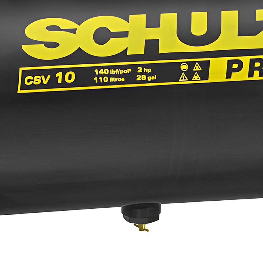 Miniatura Compressor de Ar 2HP 10 Pés 110 Litros Monofásico Pro CSV 10/110 Schulz 110V
