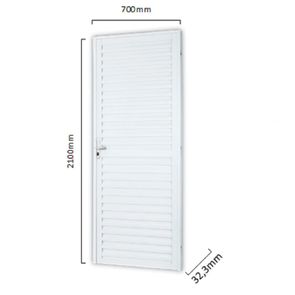 Miniatura Porta de Aluminio Laminada Branca 210x70 MGM Branco