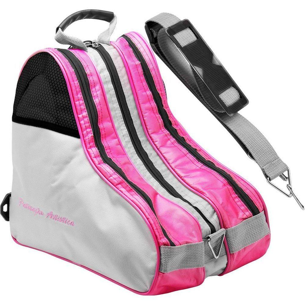 Miniatura Bolsa Para Patins Com Alça E 3 Divisórias Reforçada Rosa