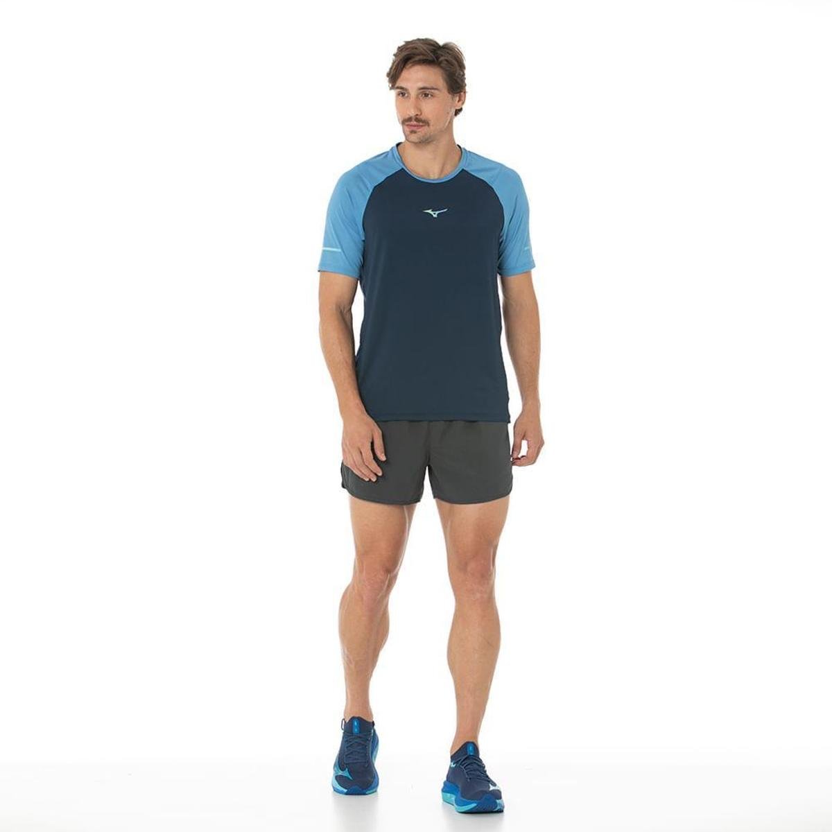 Miniatura Shorts Mizuno High 3 Masculino Cinza - G