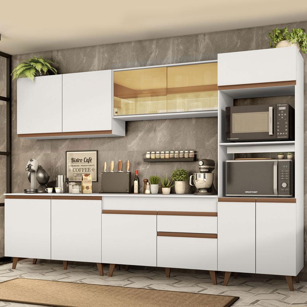 Miniatura Cozinha Completa Madesa Reims 310001 com Armário e Balcão - Branco Branco