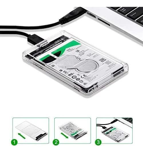 Case Hd Externo 2.5 Sata Usb 3.0 Transparente Rápido