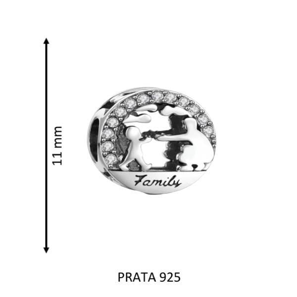 Miniatura Berloque Família Pai e Filho Prata 925 - Love Family