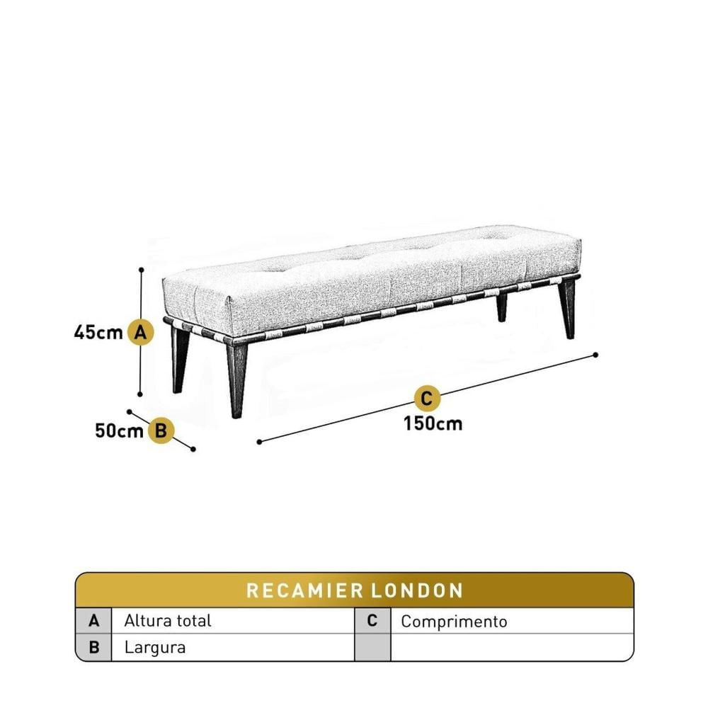 Miniatura Recamier Luxo Madeira Maciça Valentin Bege