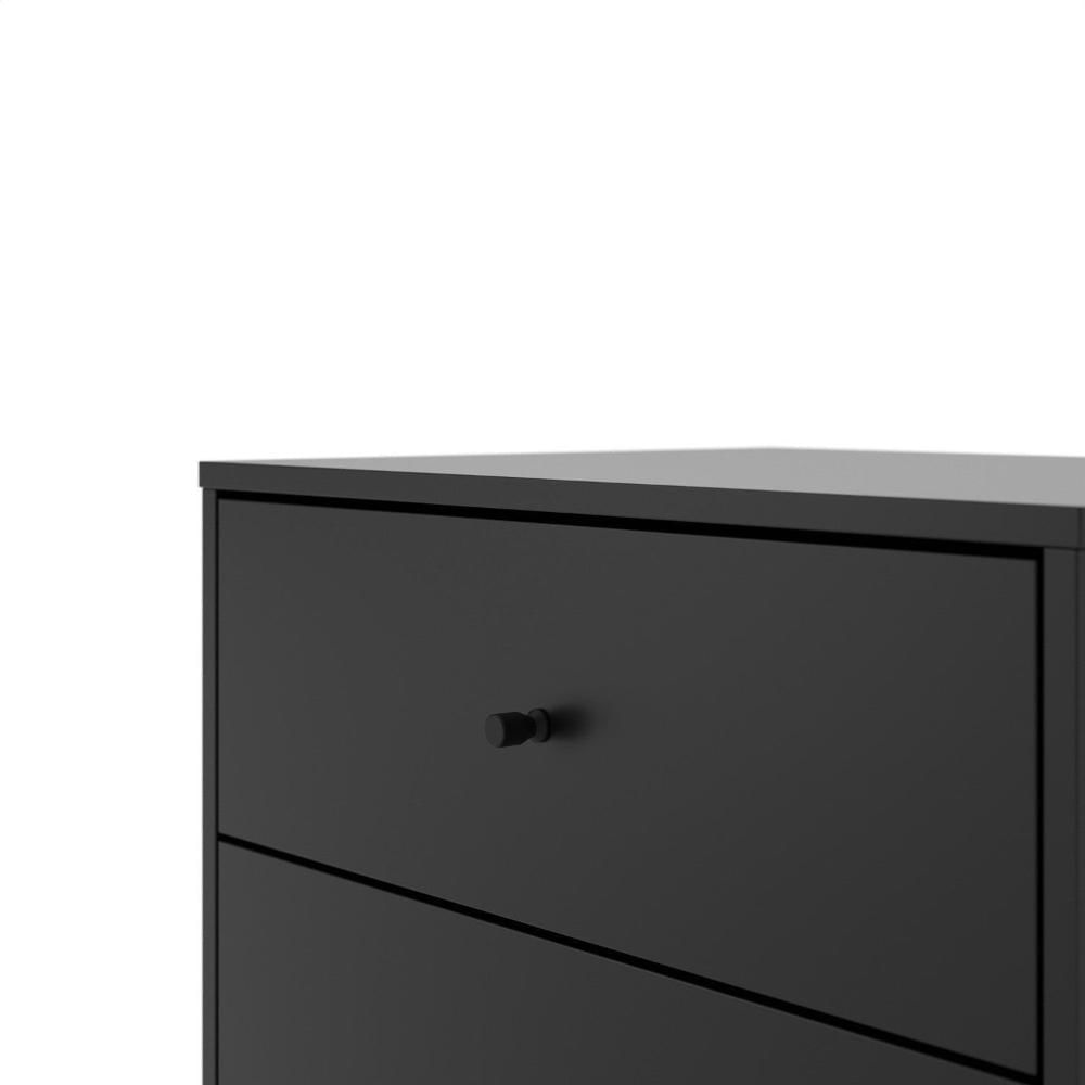 Miniatura Mesa de Cabeceira 2 Gavetas Jasper 64 Cm Preto Fosco