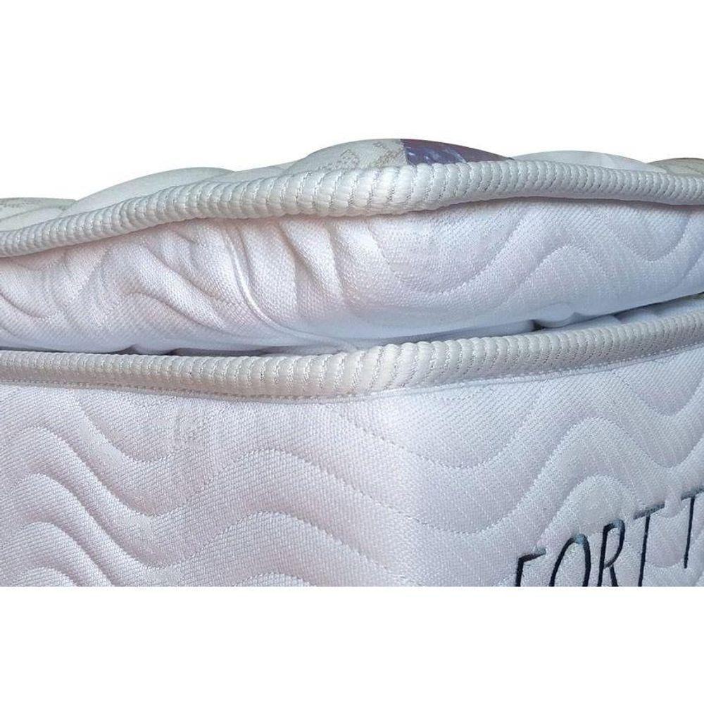 Miniatura Cama Box Queen: Colchão Molas Ortobom Superpocket Fort Tech + Base Crc Courano White(158X198)