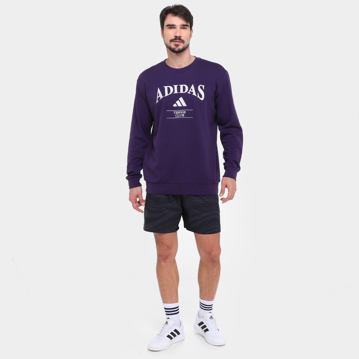 Miniatura Camiseta Manga Longa Adidas Heritage Masculina Roxo+Branco - G