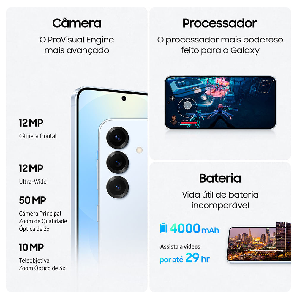 Miniatura Samsung Galaxy S25 Azul, Nova Geração Galaxy AI, Câmera Tripla Traseira de até 50MP, Selfie de 12MP, Tela de 6.2" 1-120Hz, 256GB, 12GB de RAM, eSIM. BIVOLT