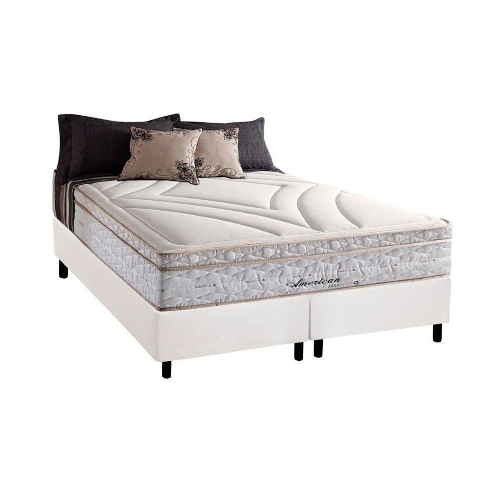 Miniatura Cama Box Queen: Colchão Molas Herval Maxspring American + Base Crc Courano White(158X198)