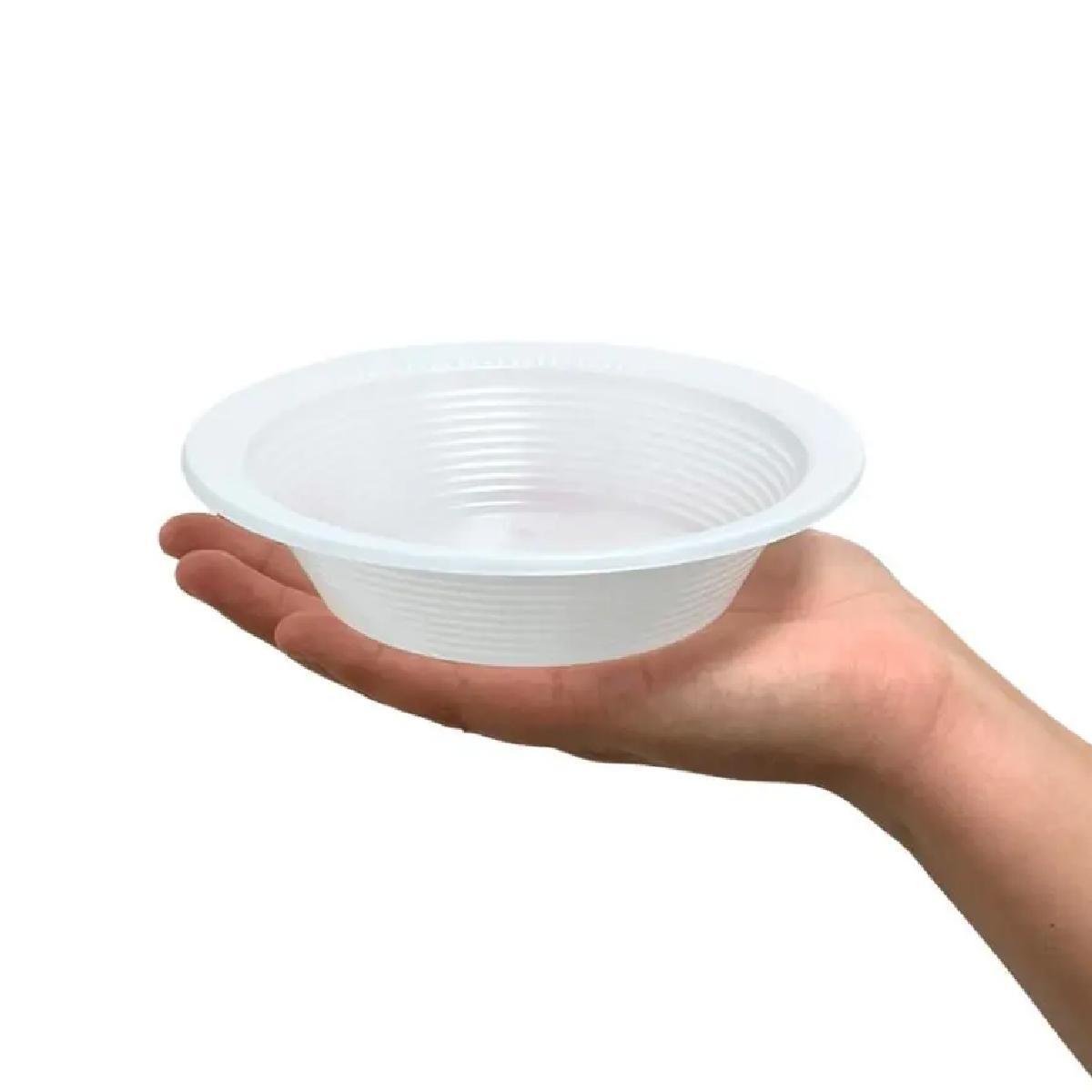 Miniatura Prato Descartável Cumbuca Fundo 15Cm Sobremesa C/100 Branco