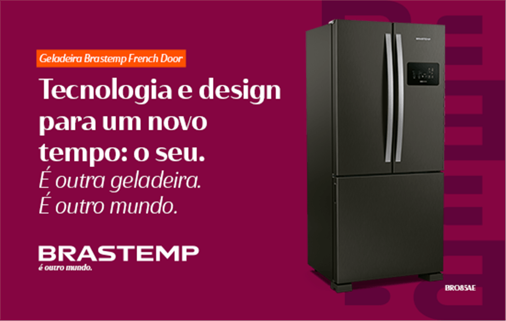 Geladeira Brastemp Frost Free French Door A+++ 554 litros cor Black Inox - BRO85AE 110v