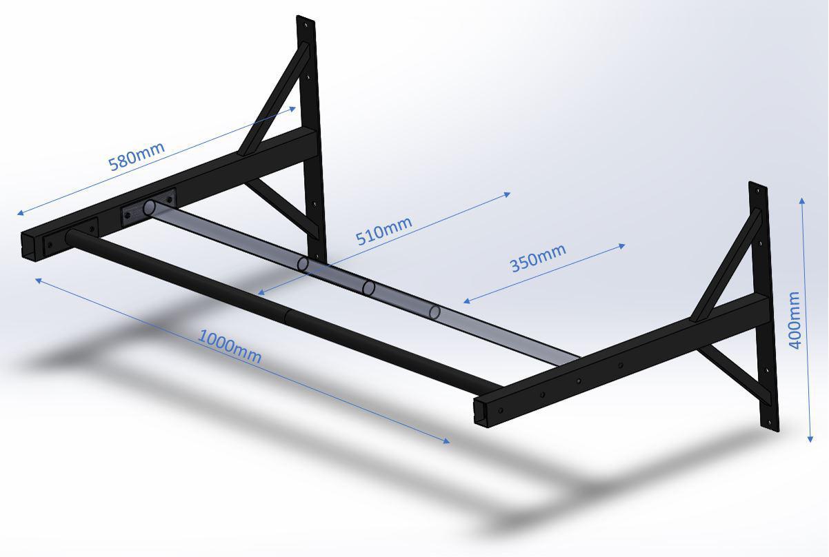 Miniatura Barra Fixa De Teto De Parede Crossfit Pull-Up Musculação Barra para exercícios - 40cm - Fixa