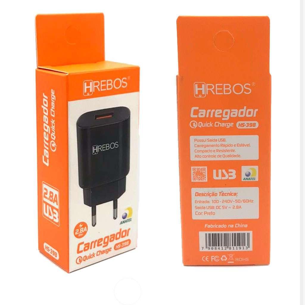 Miniatura Fonte Carregador 2.8A Com Carregamento Rápido 14W Hs-398