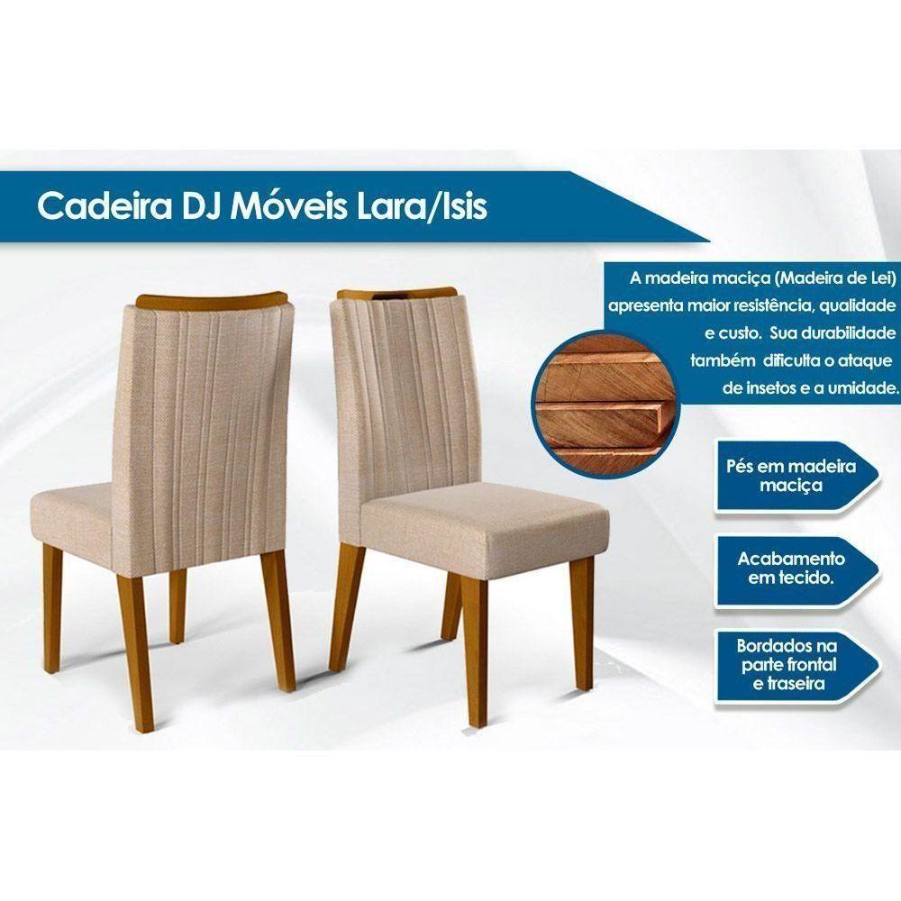 Miniatura Cadeira Sala de Jantar Isis Kit 6 Un Ipê Veludo Nav