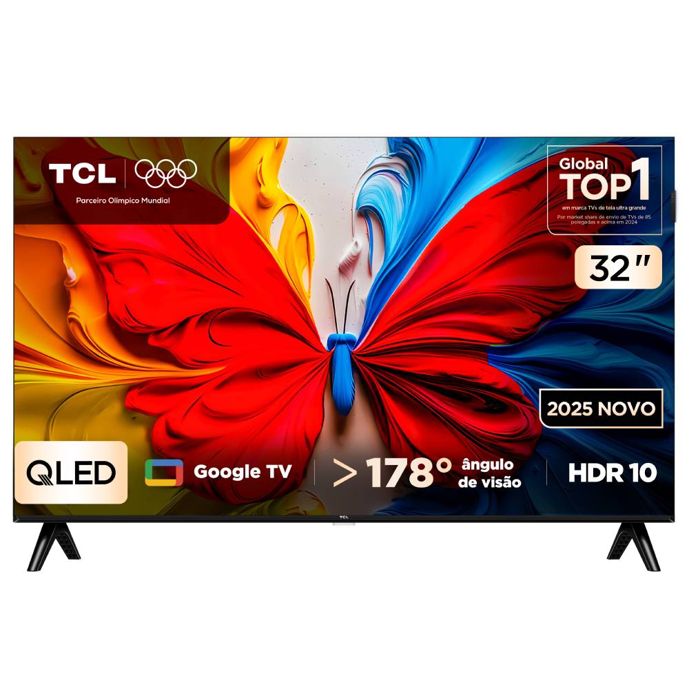 Miniatura Smart TV TCL 32 Polegadas Full HD QLED S5K WiFi Bluetooth Google TV 2 HDMI HDR10 Dolby Audio 32S5K