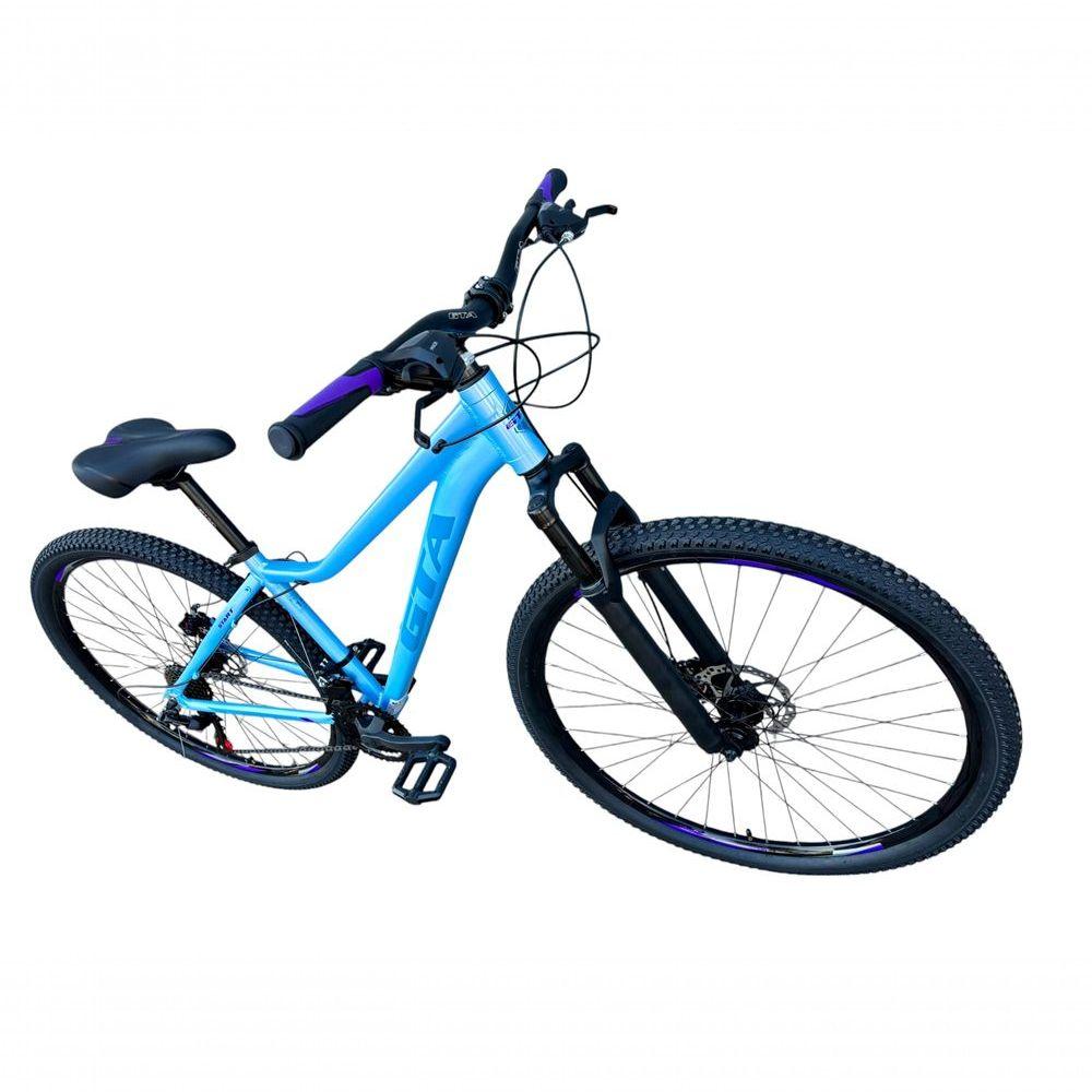 Miniatura Bicicleta Aro 29 Gta Start Feminina Mtb Aluminio 21v Freio A Disco Hidraulico Garfo Suspensão - Azul/roxo Tam.15