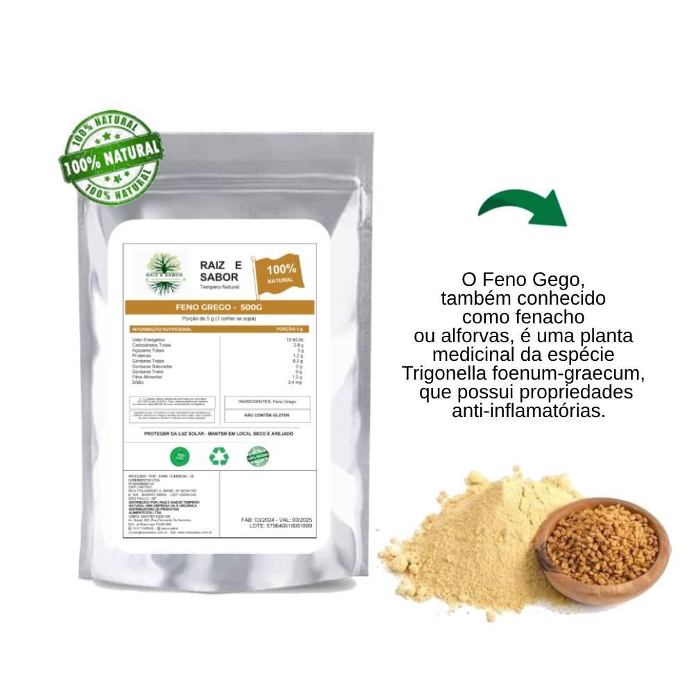 Miniatura Feno Grego Em Pó 500G, Raiz E Sabor Tempero Natural