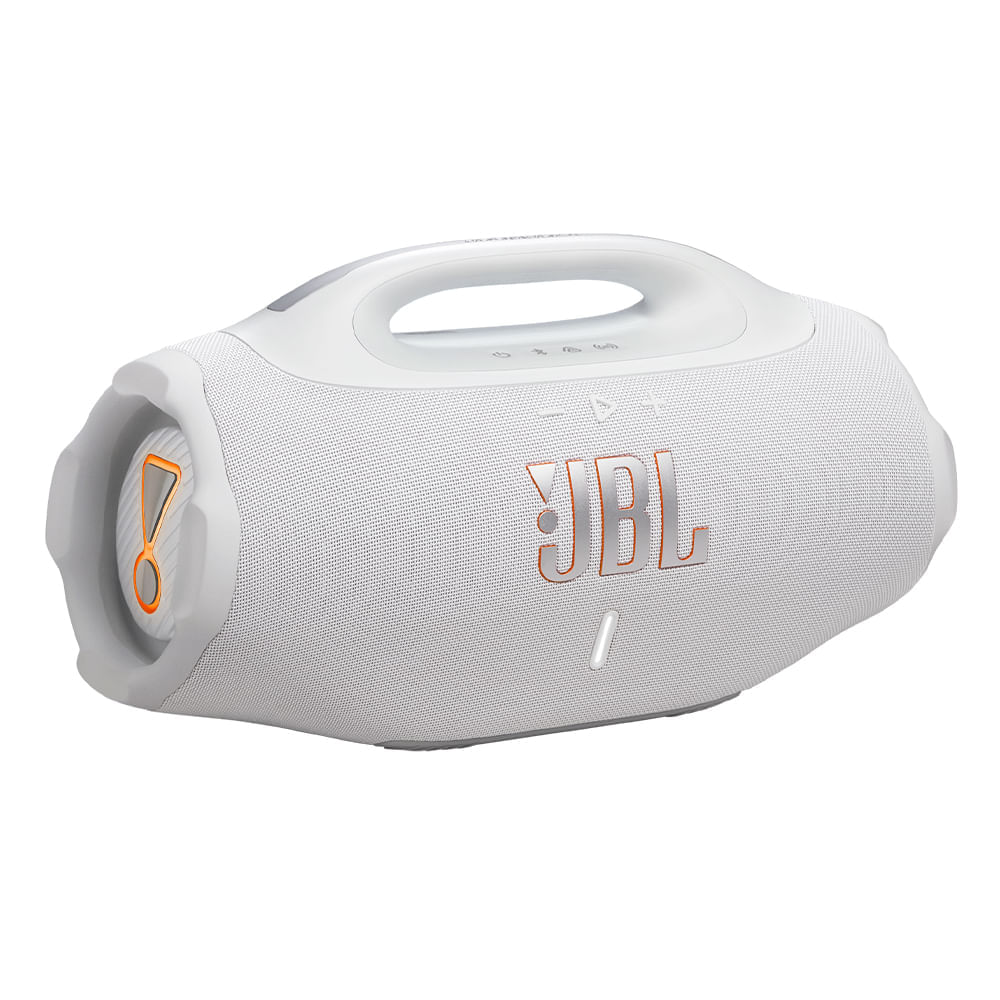Caixa de Som Bluetooth JBL Boombox 4 Branca Até 34h de Reprodução, IP68 À prova d’Água e Resistente a Poeira, 210W Bivolt