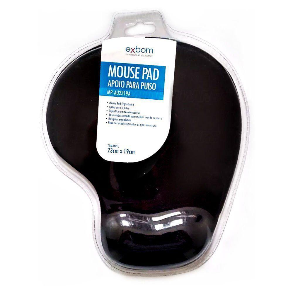 Miniatura Mouse Pad Apoio Pulso Gel Base Emborrachada Preto