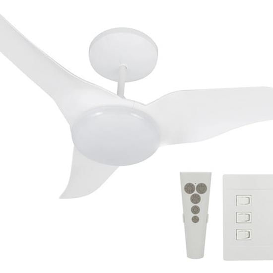 Miniatura Ventilador Teto Controle Parede 80Cm White Slim 220V